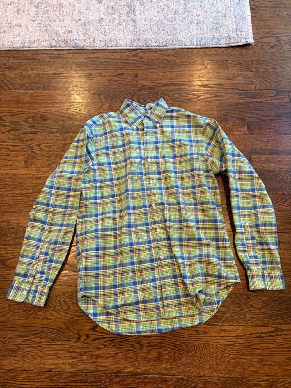 Ralph Lauren Multi-Color Plaid Button-Down Shirt - Green & Blue